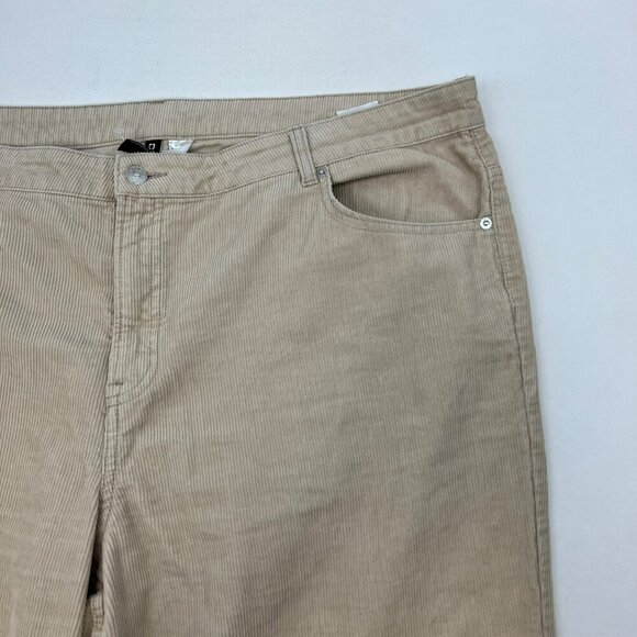 H&M Divided Womens Corduroy Pants Straight Leg High Rise Beige Size 20 - Picture 3 of 9